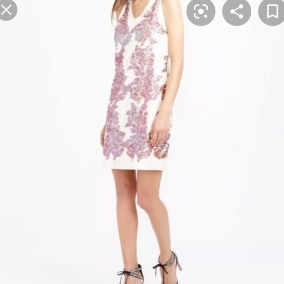 J. Crew Floral Iridescent Sequin Dress - Picture 1 of 5